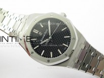 Royal Oak 41mm 15500 SS ZF 1:1 Best Edition Black Textured Dial on SS Bracelet A4302 Super Clone
