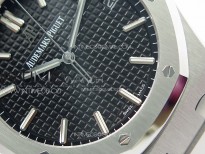 Royal Oak 41mm 15500 SS ZF 1:1 Best Edition Black Textured Dial on SS Bracelet A4302 Super Clone