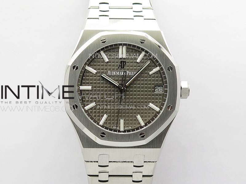 Royal Oak 41mm 15500 SS ZF 1:1 Best Edition Gray Textured Dial on SS Bracelet A4302 Super Clone V3
