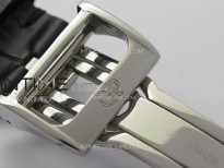 GP Bridges 41mm Tourbillon SS/T Crystal YSF Best Edition White Dial on Black Leather Strap