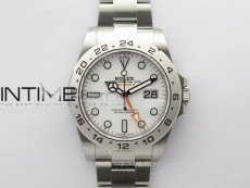 Explorer II 42mm 216570 Black 904L SS GMF 1:1 Best Edition White Dial on Bracelet A3285 (Correct Hand Stack)