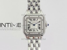 Panthère Secrete Ladies 22mm Diamond Bezel SS GF 1:1 Best Edition White Dial on SS Bracelet Ronda Quartz