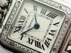 Panthère Secrete Ladies 22mm Diamond Bezel SS GF 1:1 Best Edition White Dial on SS Bracelet Ronda Quartz