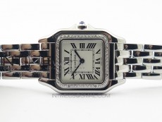 Panthère Secrete Ladies 27mm Diamond Bezel SS GF 1:1 Best Edition White Dial on SS Bracelet Ronda Quartz