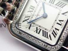 Panthère Secrete Ladies 27mm Diamond Bezel SS GF 1:1 Best Edition White Dial on SS Bracelet Ronda Quartz