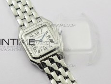 Panthère Secrete Ladies 27mm Diamond Bezel SS GF 1:1 Best Edition White Dial on SS Bracelet Ronda Quartz