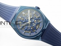 Defy Classic Blue PVD LF 1:1 Best Edition Skeleton Blue Dial on Blue Rubber Strap A2892 V2