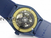 Defy Classic Blue PVD LF 1:1 Best Edition Skeleton Blue Dial on Blue Rubber Strap A2892 V2