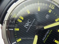 Aquatimer IW358002 SS V6S 1:1 Best Edition Black Dial Yellow Sticks Markers on Black Rubber Strap A2824