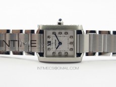 Tank Francaise Ladies 25mm SS 8848F 1:1 Best Edition White Dial Diamond Markers on SS Bracelet Ronda Quartz