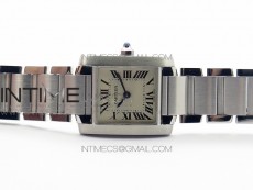 Tank Francaise Ladies 25mm SS 8848F 1:1 Best Edition White Dial on SS Bracelet Ronda Quartz