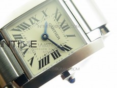 Tank Francaise Ladies 25mm SS 8848F 1:1 Best Edition White Dial on SS Bracelet Ronda Quartz
