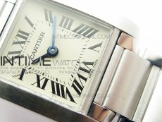 Tank Francaise Ladies 25mm SS 8848F 1:1 Best Edition White Dial on SS Bracelet Ronda Quartz