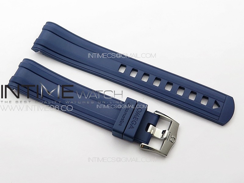ZF Blue Rubber Strap For Seamaster Diver 300M 20mm