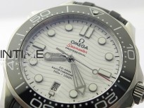Seamaster Diver 300M ZF 1:1 Best Edition Black Ceramic White Dial on Black Rubber Strap A8800