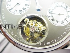 Portuguese Flying Tourbillon SS Gray Dial 2 Sub Dials on Black Leather Strap