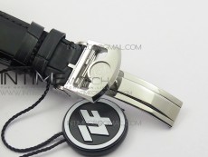 Portuguese Flying Tourbillon SS Gray Dial 2 Sub Dials on Black Leather Strap