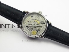 Portuguese Flying Tourbillon SS Gray Dial 2 Sub Dials on Black Leather Strap