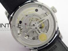 Portuguese Flying Tourbillon SS Gray Dial 2 Sub Dials on Black Leather Strap