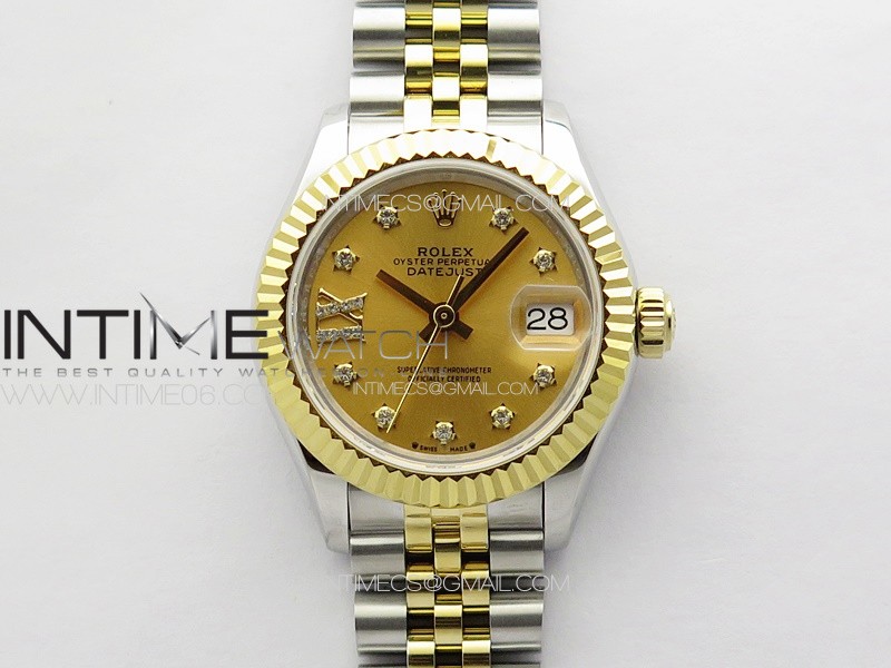 Datejust 28mm 279179 SS/YG APSF Best Edition Gold Dial Stars Crystals Markers on SS/YG Jubilee Bracelet NH05