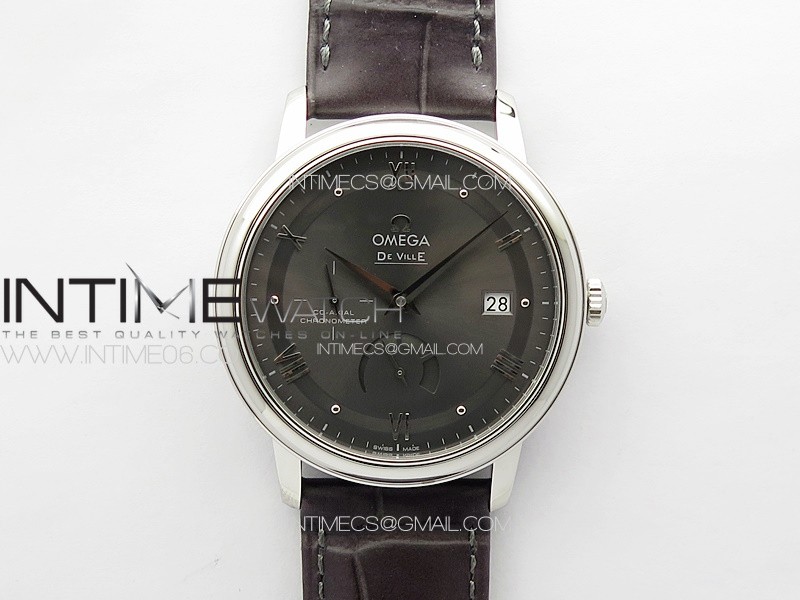 De Ville Prestige Real PR SS ZF 1:1  Best Edition Gray dial silver Markers leather strap MIYOTA 9015