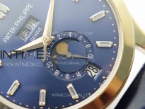 Annual Calendar Moonphase 5396 RG ZF 1:1 Best Edition Blue Dial T Crystal Markers on Blue Leather Strap A324