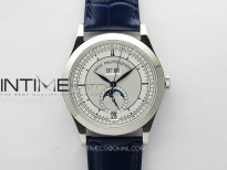 Annual Calendar Moonphase 5396 SS PPF 1:1 Best Edition White Dial on Black Leather Strap A324