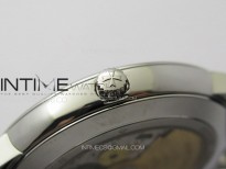 Patrimony Date SS PPF 1:1 Best Edition White Dial on Black Leather Strap MIYOTA 9015 to A85180