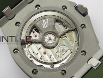 Royal Oak Offshore Diver 15720 IPF 1:1 Best Edition Green Dial on Green Rubber Strap A4308