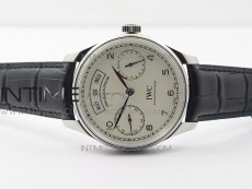Portuguese Real PR Real Annual Calendar IW5035 ZF 1:1 Best Edition White Dial Silver Markers on Black Leather Strap A52850
