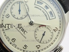 Portuguese Real PR Real Annual Calendar IW5035 ZF 1:1 Best Edition White Dial Silver Markers on Black Leather Strap A52850
