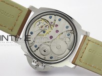 PAM778 W HWF 1:1 Best Edition White Dial on Brown Leather Strap A6497