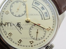 Portuguese Real PR Real Annual Calendar IW503501 ZF 1:1 Best Edition White Dial on Brown Leather Strap A52850