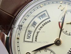 Portuguese Real PR Real Annual Calendar IW503501 ZF 1:1 Best Edition White Dial on Brown Leather Strap A52850