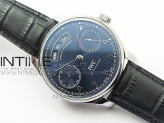 Portuguese Real PR Real Annual Calendar IW503502 ZF 1:1 Best Edition Blue Dial on Black Leather Strap A52850