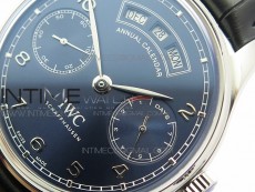 Portuguese Real PR Real Annual Calendar IW503502 ZF 1:1 Best Edition Blue Dial on Black Leather Strap A52850