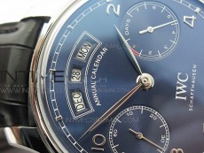 Portuguese Real PR Real Annual Calendar IW503502 ZF 1:1 Best Edition Blue Dial on Black Leather Strap A52850