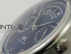 Portuguese Real PR Real Annual Calendar IW503502 ZF 1:1 Best Edition Blue Dial on Black Leather Strap A52850