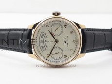 Portuguese Real PR Real Annual Calendar IW503501 RG ZF 1:1 Best Edition White Dial on Brown Leather Strap A52850