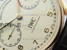 Portuguese Real PR Real Annual Calendar IW503501 RG ZF 1:1 Best Edition White Dial on Brown Leather Strap A52850