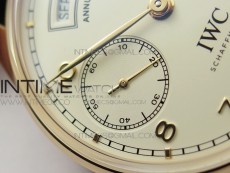 Portuguese Real PR Real Annual Calendar IW503501 RG ZF 1:1 Best Edition White Dial on Brown Leather Strap A52850