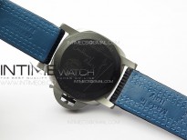 PAM1122 SS/DLC TTF 1:1 Best Edition Gray Dial on Black/Blue Leather Strap P9010