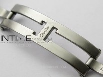 Tank Louis Ladies 25mm SS/Dia Bezel 8848F 1:1 Best Edition White Dial on SS Bracelet Ronda Quartz(Free leather strap)