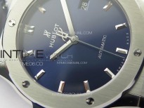 Classic Fusion 42mm SS APSF 1:1 Best Edition Blue Dial On Gummy Strap A2892