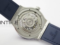 Classic Fusion 42mm SS APSF 1:1 Best Edition Blue Dial On Gummy Strap A2892