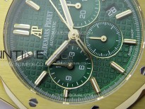 Royal Oak Chrono 26320ST YG OMF 1:1 Best Edition Green dial on SS Bracelet A7750