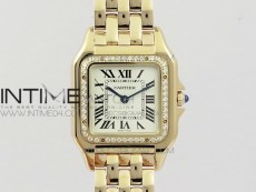 Panthère Secrete Ladies 27mm Diamond Bezel RG 8848F 1:1 Best Edition White Dial on RG Bracelet Ronda Quartz