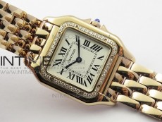 Panthère Secrete Ladies 27mm Diamond Bezel RG 8848F 1:1 Best Edition White Dial on RG Bracelet Ronda Quartz