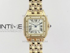 Panthère Secrete Ladies 22mm Diamond Bezel RG 8848F 1:1 Best Edition White Dial on RG Bracelet Ronda Quartz