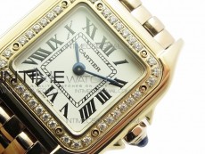 Panthère Secrete Ladies 22mm Diamond Bezel RG 8848F 1:1 Best Edition White Dial on RG Bracelet Ronda Quartz